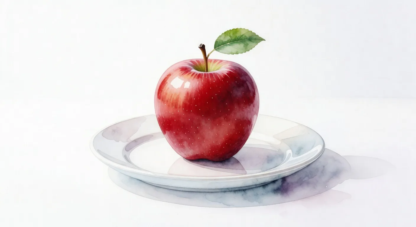 Watercolor Apple Still Life