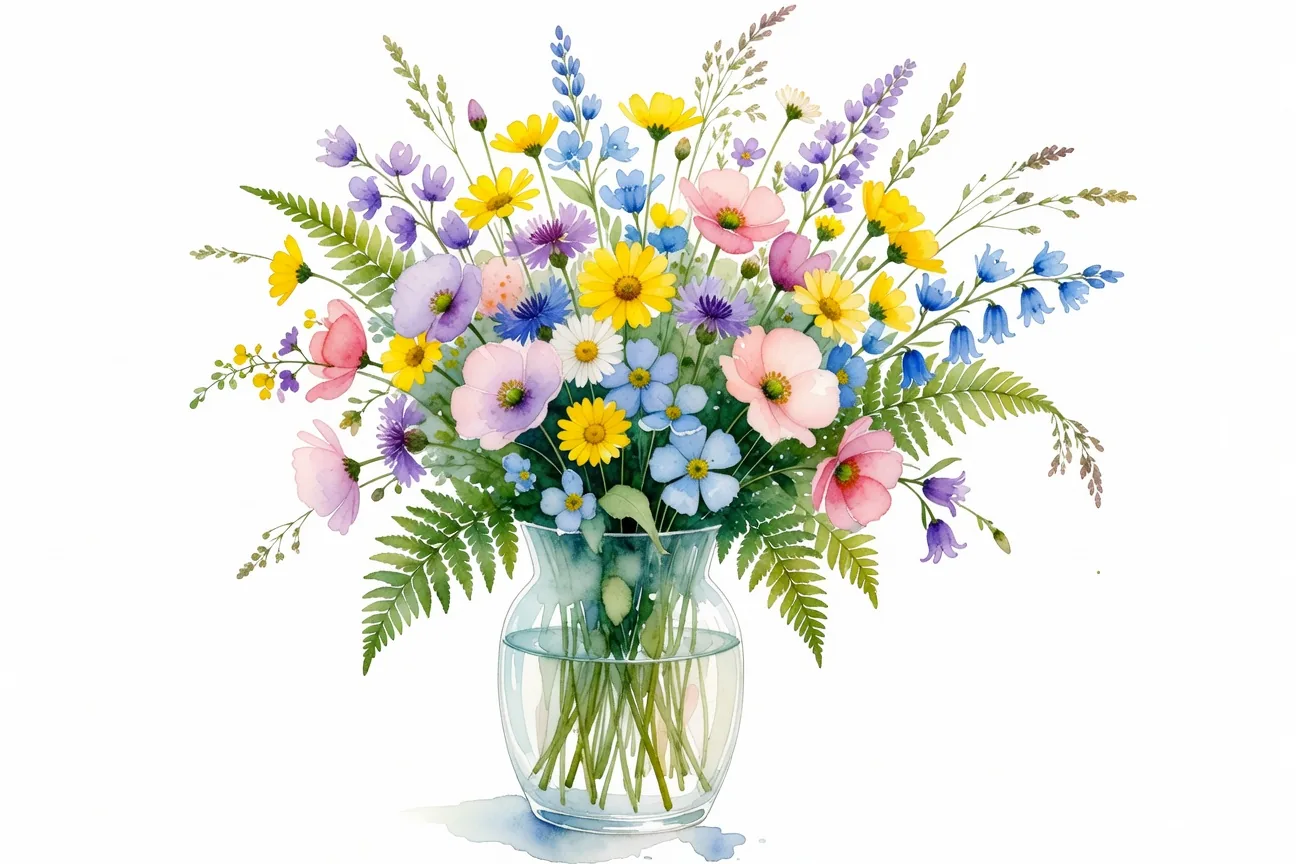 Watercolor Flower Bouquet